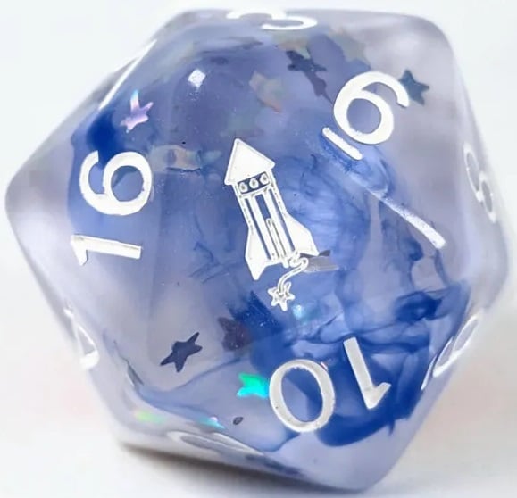 Roll 4 Initiative Stars and Stripes with Symbol XL D20 30mm image 0